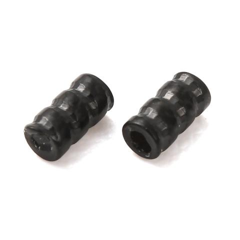 Przekładka walec karbowany stal szlachetna 4x2 mm 4 szt kolor czarny powłoka IP