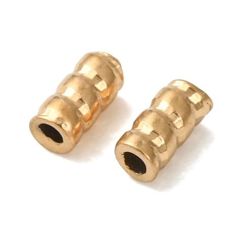 Przekładka walec karbowany stal szlachetna 4x2 mm 4 szt kolor złoty powłoka IP