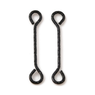 Szpilki z oczkiem dwustronne karbowane 20x0,7 mm 4 szt stal szlachetna kolor czarny powłoka IP