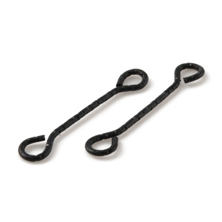 Szpilki z oczkiem dwustronne karbowane 20x0,7 mm 4 szt stal szlachetna kolor czarny powłoka IP