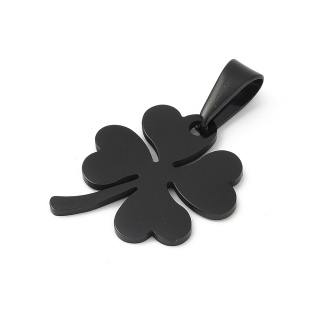 Zawieszka koniczyna stal szlachetna 25x20 mm 1 szt kolor czarny powłoka IP