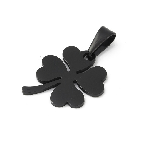 Zawieszka koniczyna stal szlachetna 25x20 mm 1 szt kolor czarny powłoka IP
