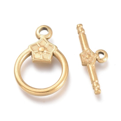 Zapięcie toggle stal szlachetna 14x19 mm 1 szt kolor złoty powłoka IP