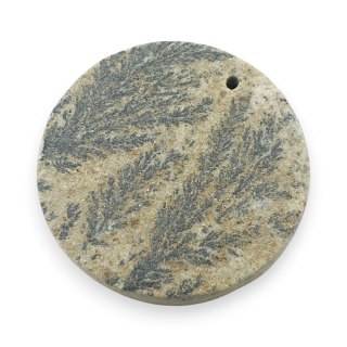 Dendryt psylomelanu kaboszon z dziurką fi 32 mm nr 4