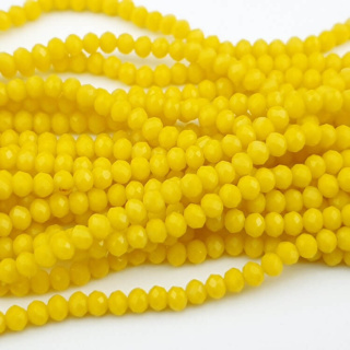 Koraliki szklane 4x3 mm sznur Opaque Dark Yellow