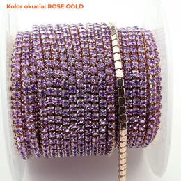Łańcuszek taśma z kryształkami 2mm 30 cm Violet RG21