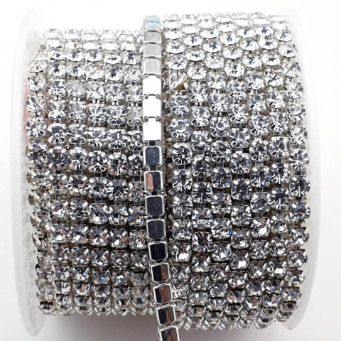 Łańcuszek taśma z kryształkami 3mm 30 cm Crystal S1