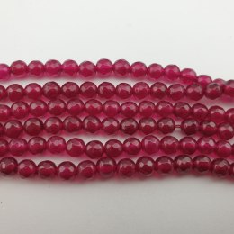 Jadeit rubinowy kula fasetowana 6 mm 20 szt