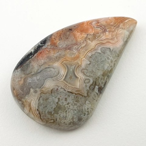 Agat koronkowy kaboszon 38x23 mm nr 134