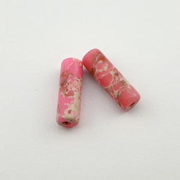 Jaspis cesarski różowy walec 13x4 mm 2 szt