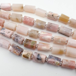 Opal różowy walec nieregularny 8-11 mm 2 szt