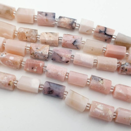 Opal różowy walec nieregularny 8-11 mm 2 szt