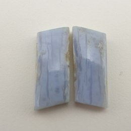 Agat paski niebieski para kaboszonów 2,3x0,9 cm nr 3