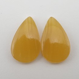 Agat paski żółty para kaboszonów 2,3x1,4 cm nr 5