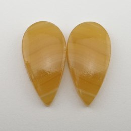 Agat paski żółty para kaboszonów 2,7x1,4 cm nr 2