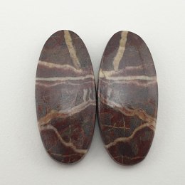 Jaspis kokosowy para kaboszonów 3,1x1,4 cm nr 6