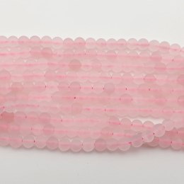 Kwarc różowy kula matowa 4 mm sznur