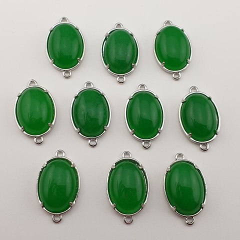 Jadeit zielony łącznik 25x15 mm 1 szt