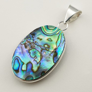 Paua abalone zawieszka 31x21 mm nr 185