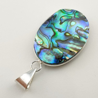 Paua abalone zawieszka 31x23 mm nr 121