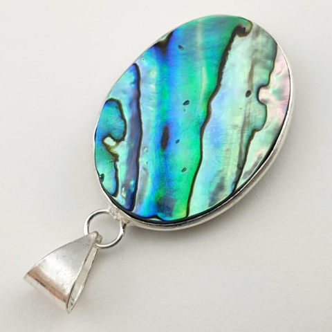 Paua abalone zawieszka 31x23 mm nr 150