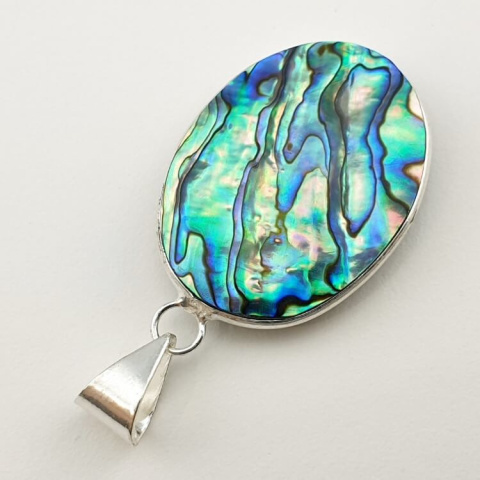 Paua abalone zawieszka 32x24 mm nr 129