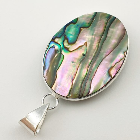 Paua abalone zawieszka 34x26 mm nr 143