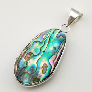 Paua abalone zawieszka 35x20 mm nr 128