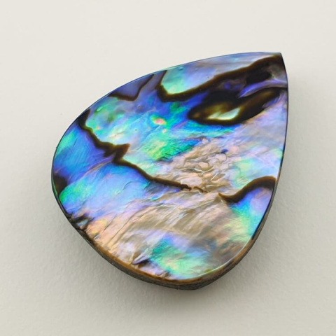 Paua abalone kaboszon 31x24 mm nr 129