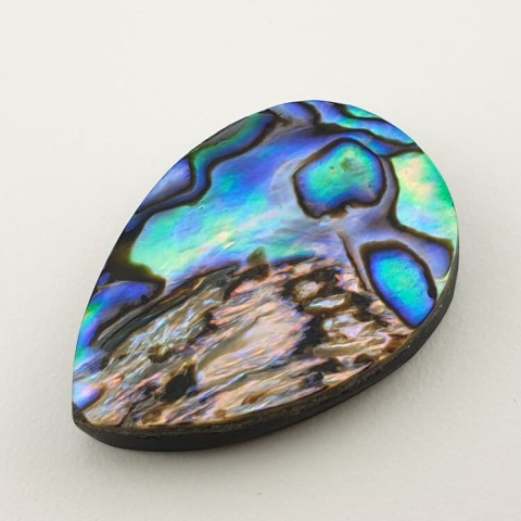 Paua abalone kaboszon 31x21 mm nr 139