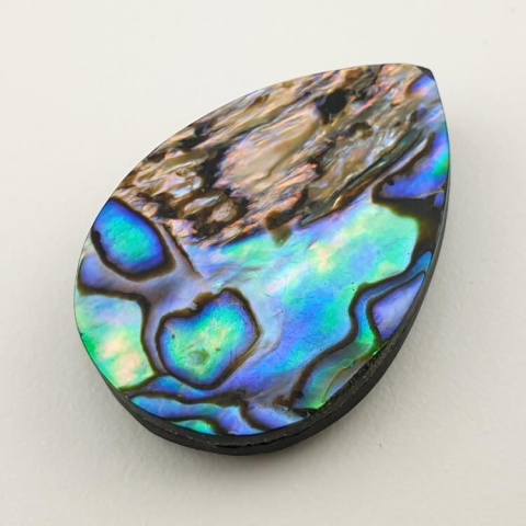 Paua abalone kaboszon 31x21 mm nr 139