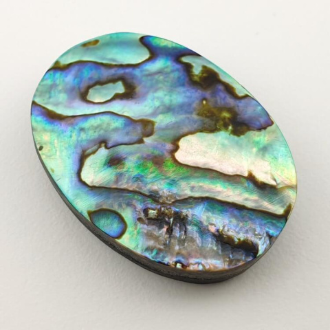 Paua abalone kaboszon 32x23 mm nr 135