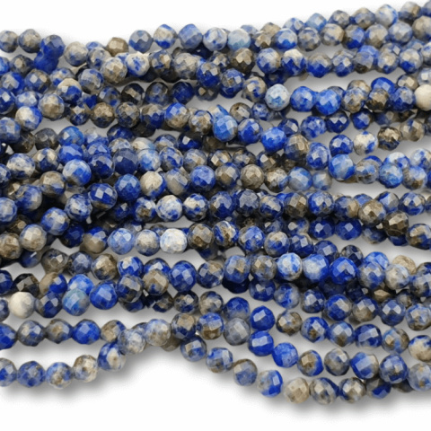 Lapis lazuli kula fasetowana 3 mm sznur