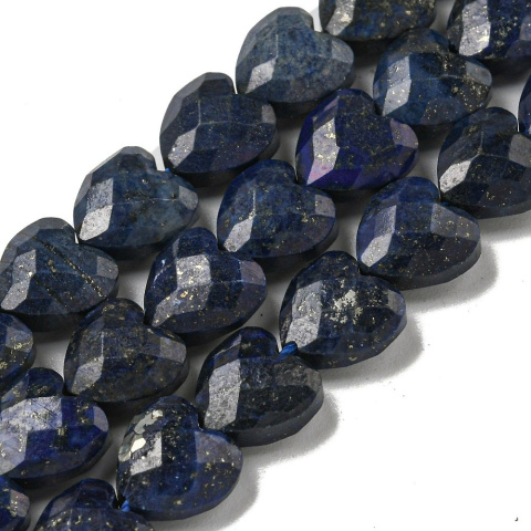 Lapis lazuli serce fasetowane z dziurką 8x8 mm 4 szt.